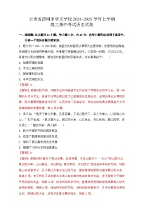 云南省昆明华文学校2024-2025学年高三上学期期中考试历史试卷