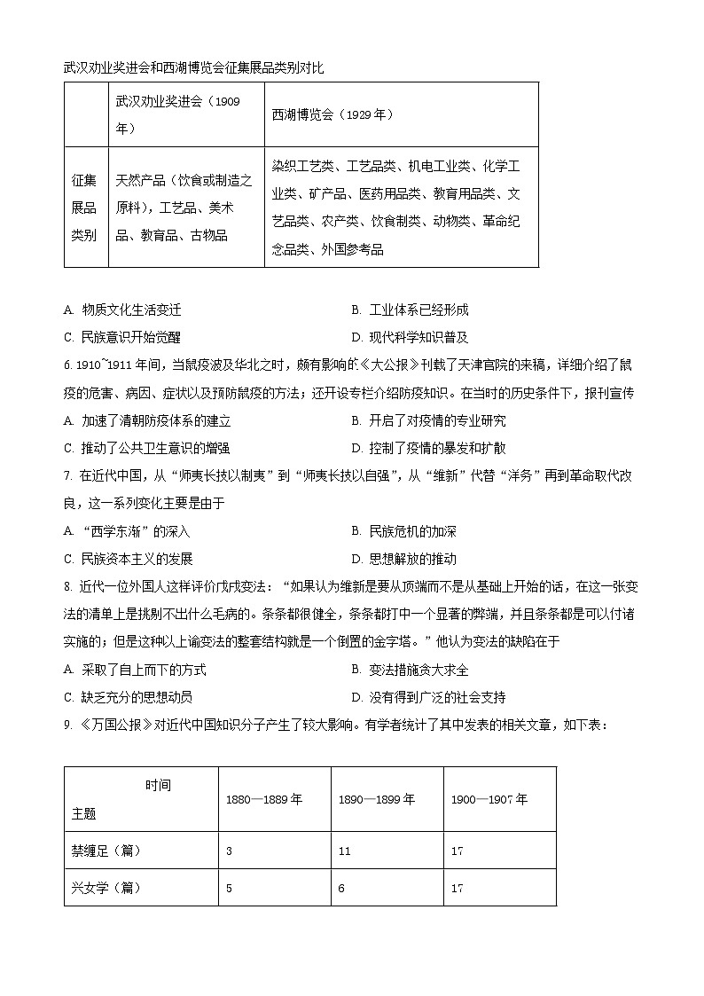 北京市第十五中学2024-2025学年高三上学期10月月考历史试卷 Word版无答案第2页