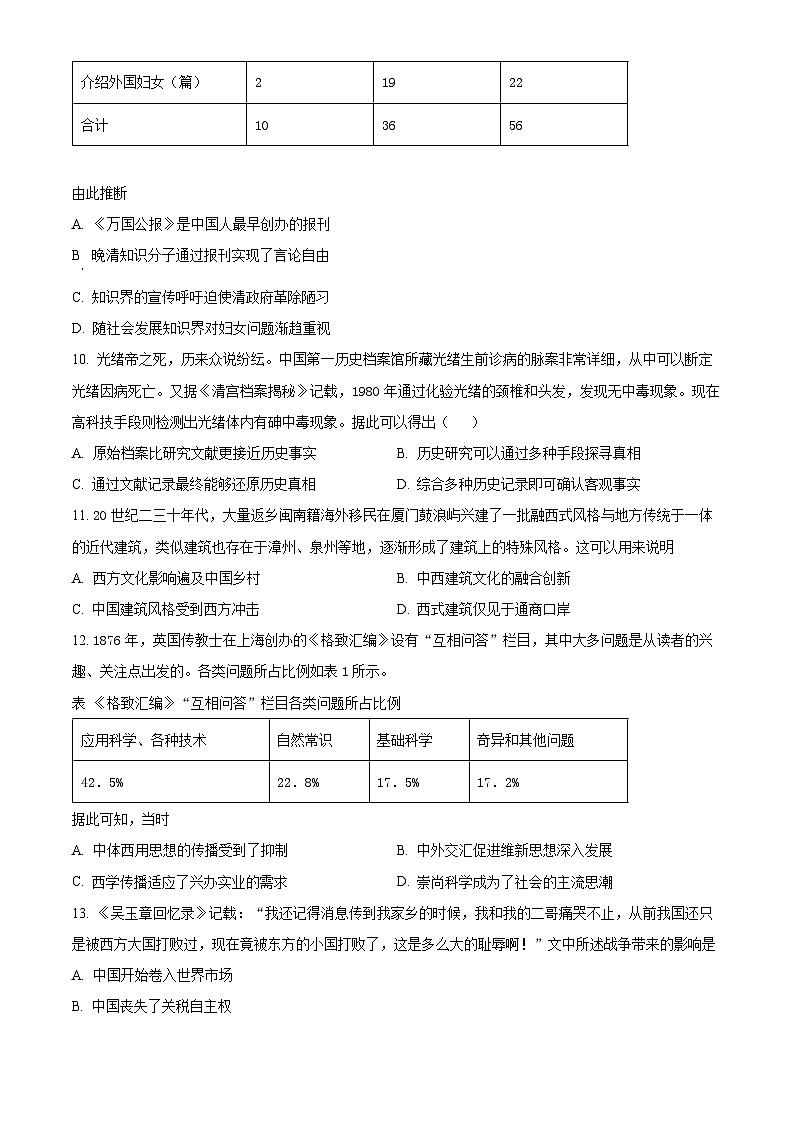 北京市第十五中学2024-2025学年高三上学期10月月考历史试卷 Word版无答案第3页