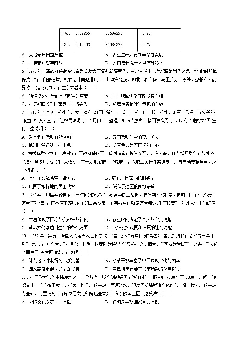 新高考历史三轮冲刺过关练习专题15 综合冲刺专练（16+4模式）（原卷版）第2页