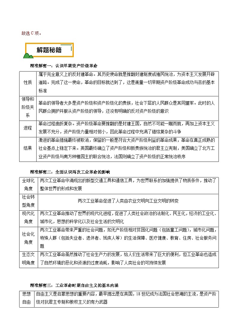 （江苏版）新高考历史三轮冲刺押题卷第14题 资本主义制度的建立和工业革命（解析版）第3页