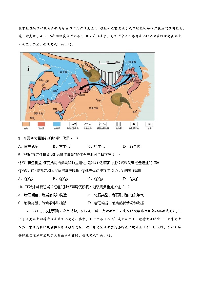 新高考地理一轮复习考点专项练习2.4 地球的历史（原卷版）第3页