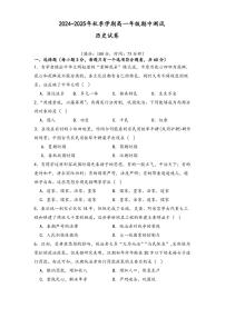 云南省文山壮族苗族自治州麻栗坡县2024-2025学年高一上学期期中测试历史试题