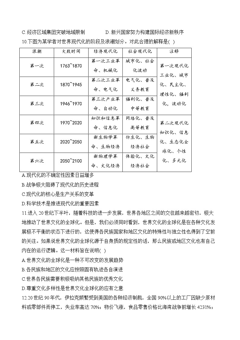 第20单元 当代世界发展的特点与主要趋势（含解析）--2025届高考历史二轮复习易错重难提升【新高考版】（讲义+习题+解析）第3页