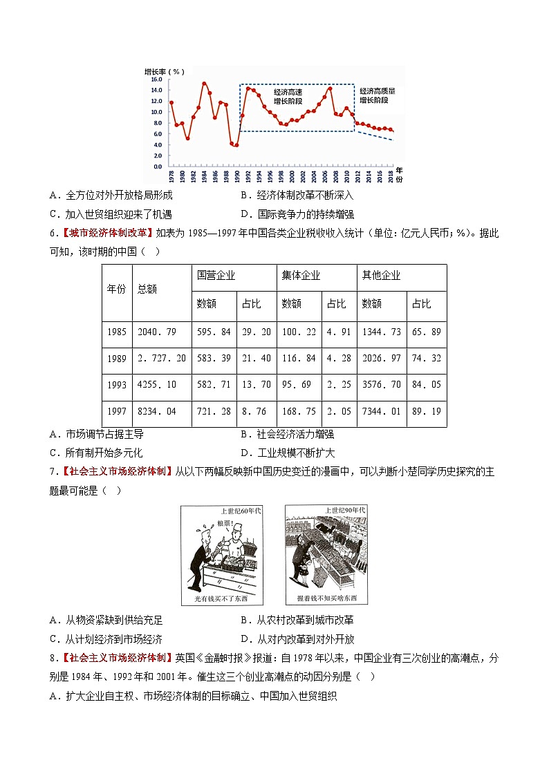 第19讲 改革开放与社会主义现代化建设新时期（练习）（原卷版）第2页