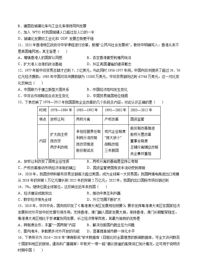 模块检测卷05+中国现代史（16+4模式）-【讲练通透】2025年高考历史一轮复习（高考新教材）03