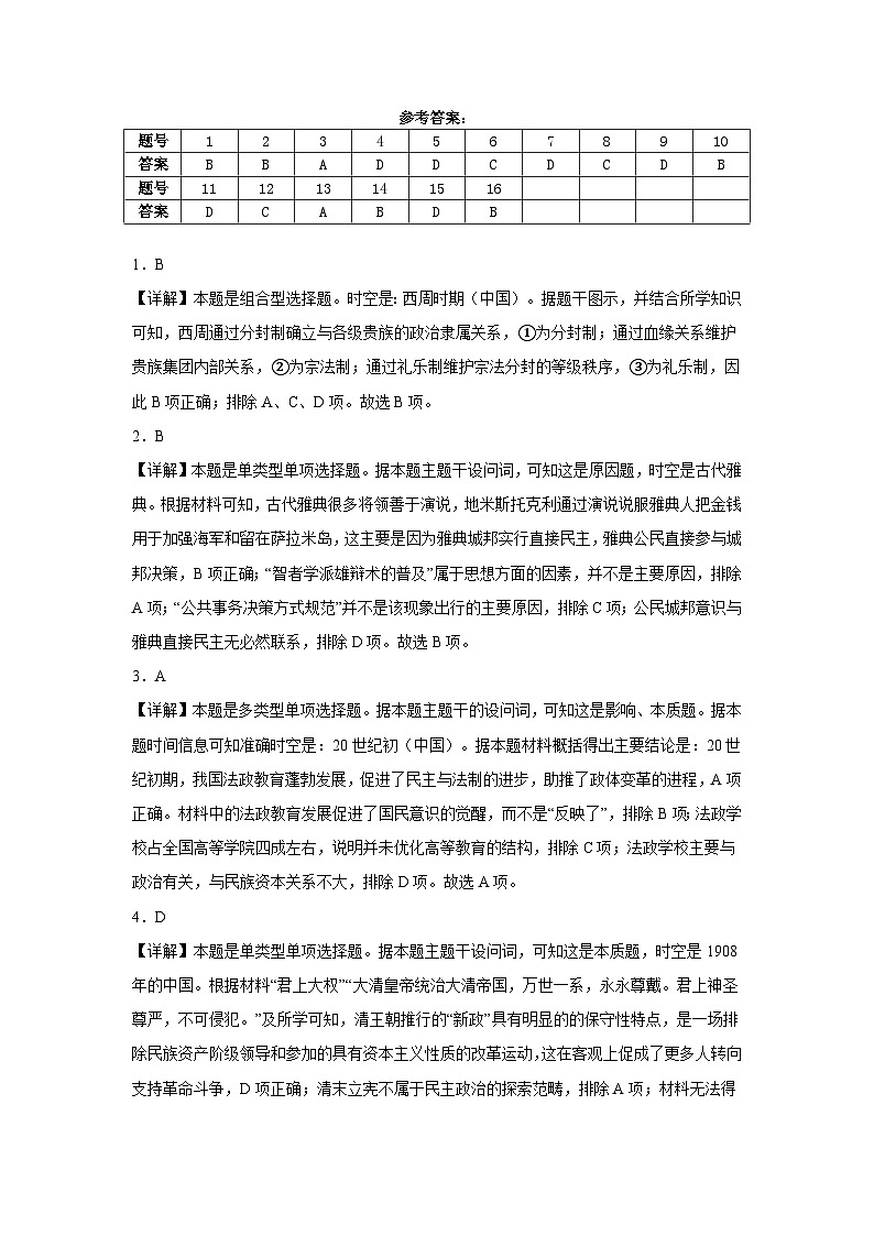 吉林省友好学校2024-2025学年高二上学期期中考试历史试题01