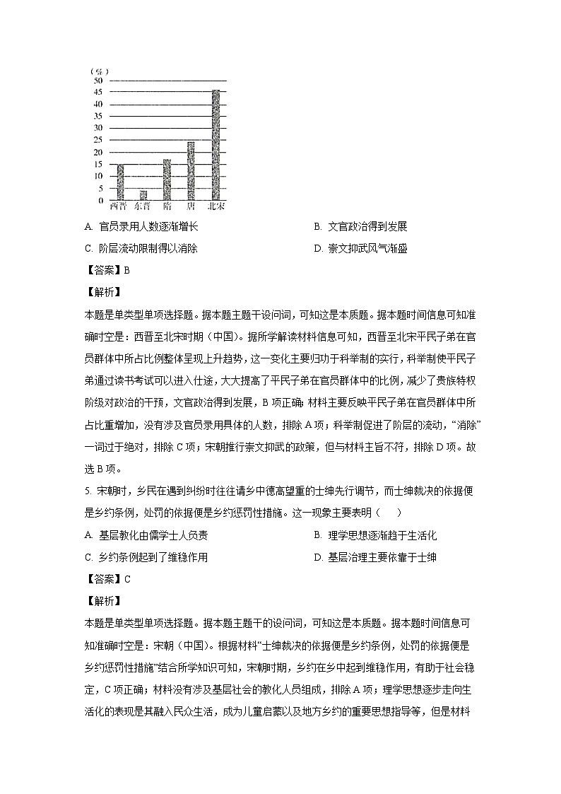 浙江省丽水市“五校高中发展共同体”2024-2025学年高二上学期10月联考历史试题（解析版）第3页