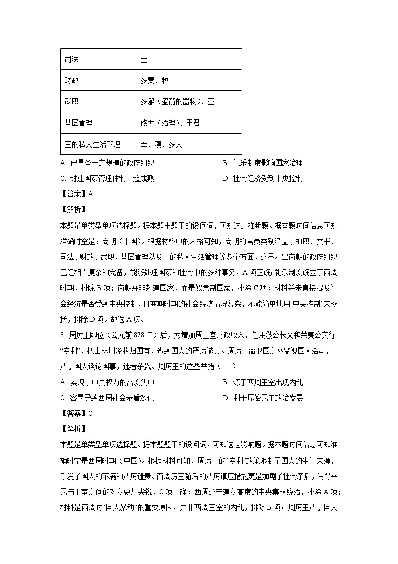 黑龙江省龙东联盟2024-2025学年高一上学期10月月考历史试卷（解析版）第2页