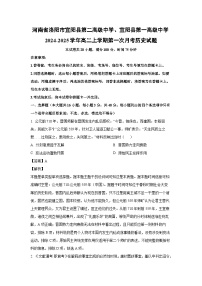 河南省洛阳市宜阳县第二高级中学、宜阳县第一高级中学2024-2025学年高二上学期第一次月考历史试题（解析版）