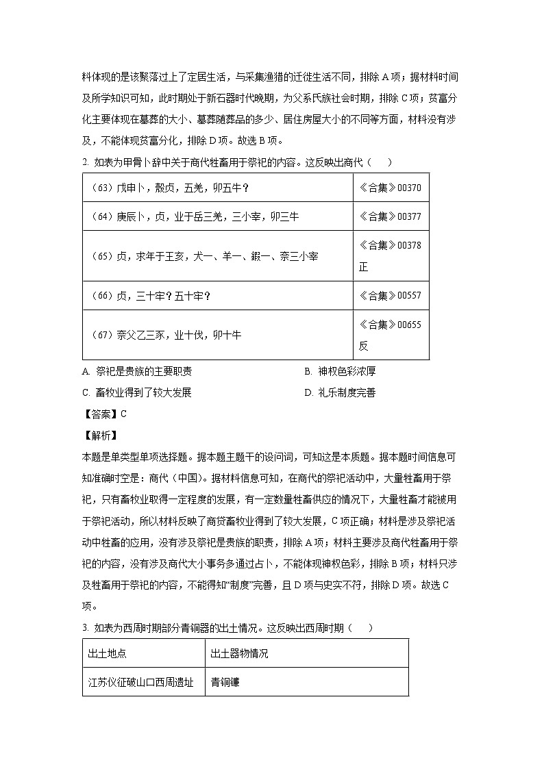 河南省驻马店市青桐鸣2024-2025学年高一上学期10月月考历史试题（解析版）第2页