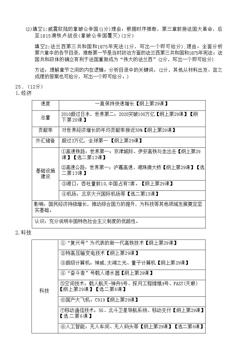 【浙江卷】浙江省新阵地教育联盟2025届高三上学期第一次联考10月联考（10.7-70.9）               历史试卷答案第3页