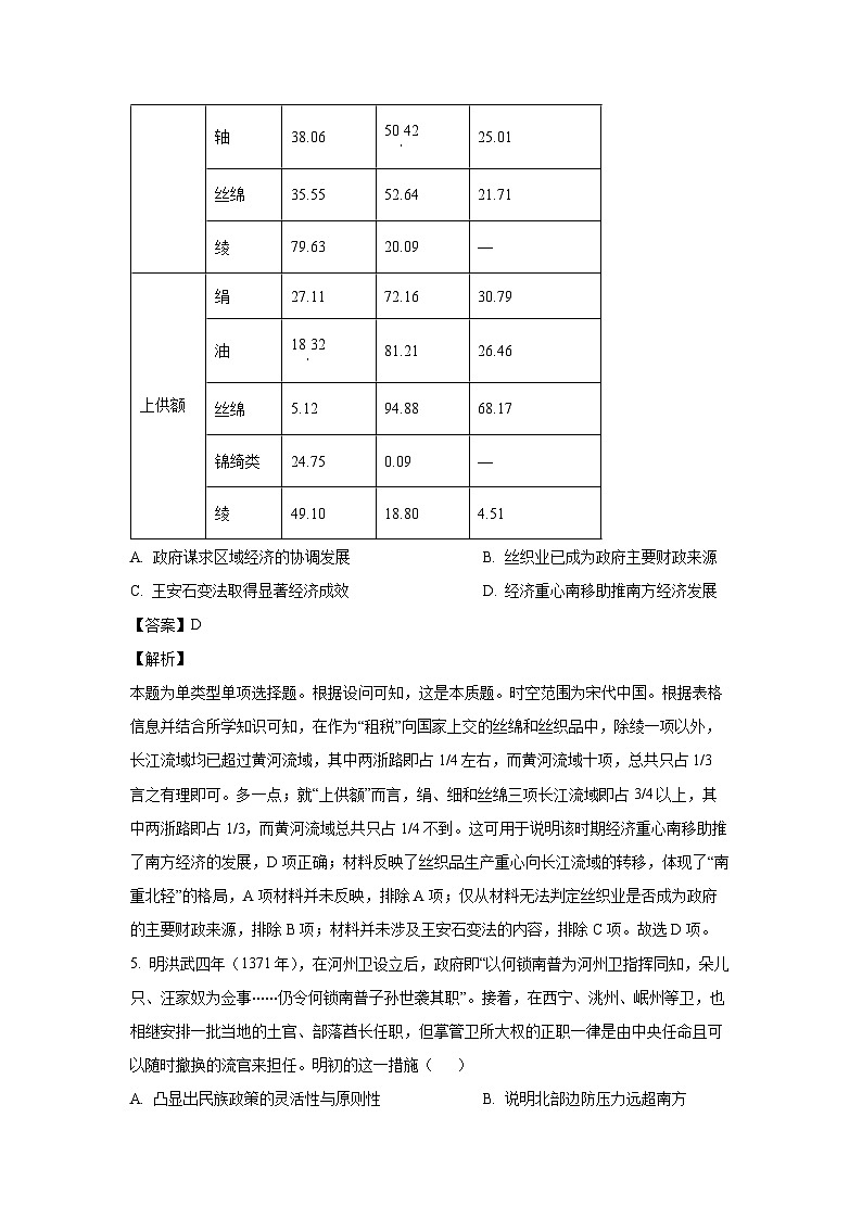 山西省吕梁市2023-2024学年高二下学期5月质量检测历史试卷(解析版)第3页