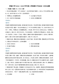 河北省衡水市武强中学2024-2025学年高一上学期期中考试历史试题（Word版附解析）