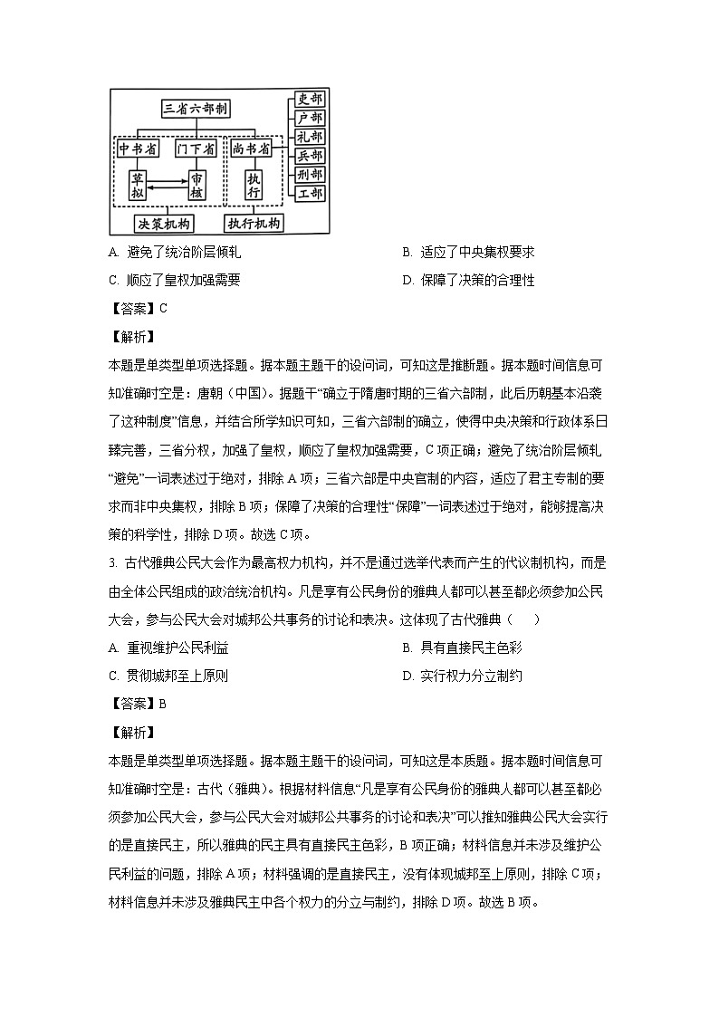 河南省天一大联考2024-2025学年高二上学期阶段性测试(一)历史试卷第2页