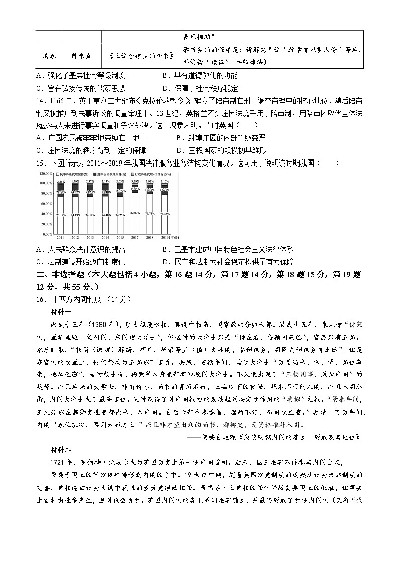 湖北省宜昌市协作体2024-2025学年高二上学期期中考试历史试题第3页