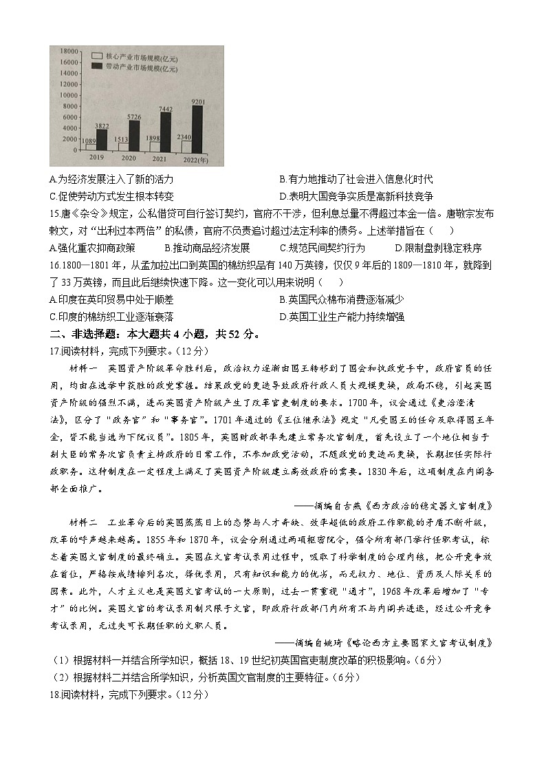 河南省叶县高级中学2024-2025学年高二上学期10月月考历史试卷第3页