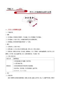 备战2025年高考历史考点一遍过考点29西方人文精神的起源与发展教案（Word版附解析）