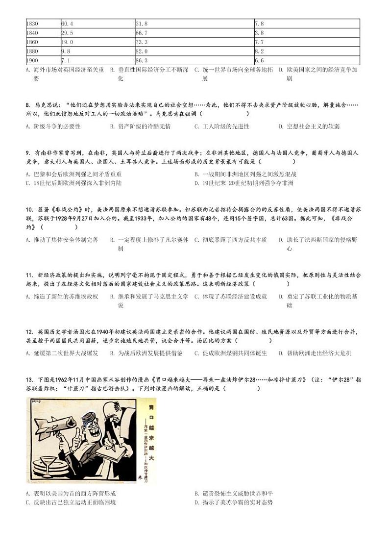 2024～2025学年河南南阳宛城区河南省南阳市第一中学高三上学期月考历史试卷(第二次)[原题+解析版]第2页