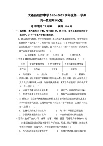 陕西省渭南市大荔县城郊中学2024-2025学年高一上学期期中考试历史试卷