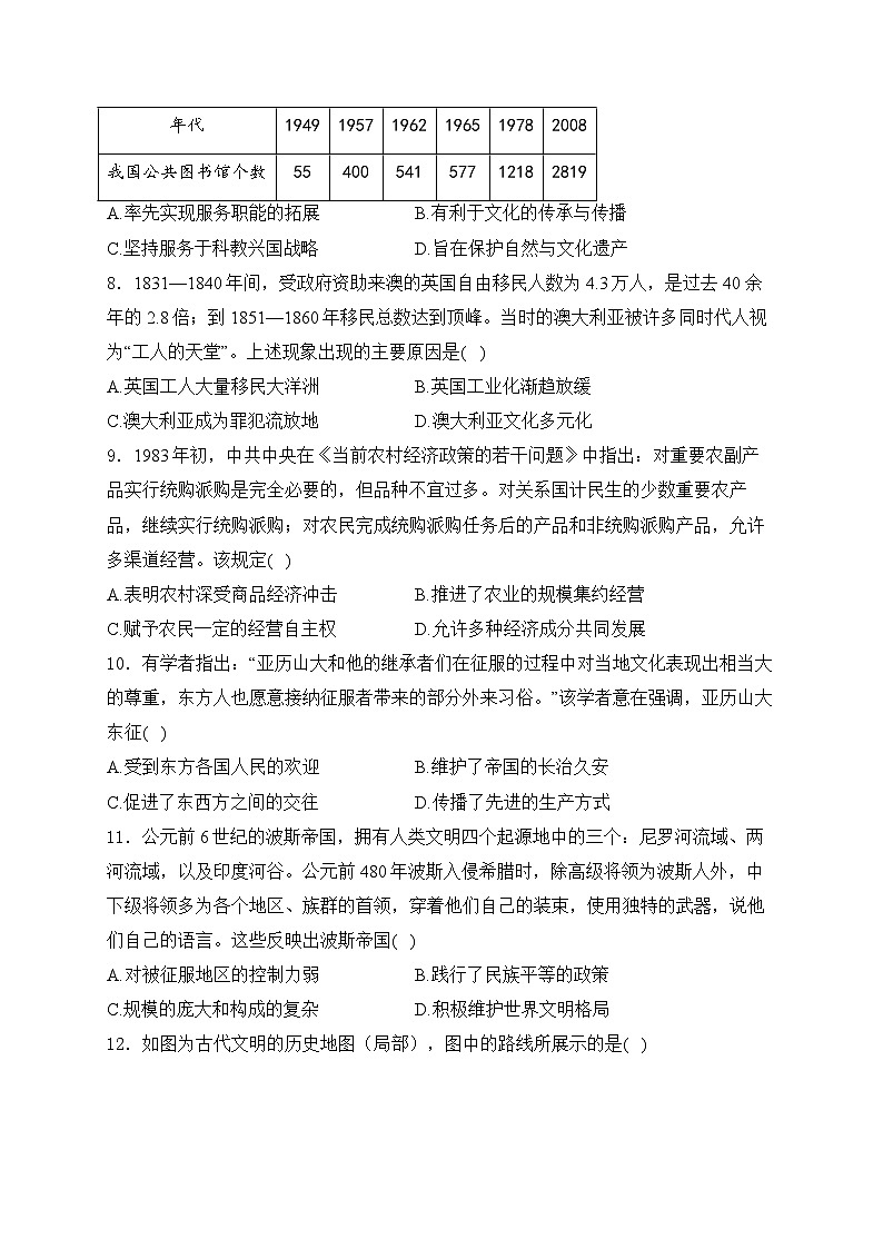 山东省肥城市慈明学校2024-2025学年高三上学期第一次月考历史试卷第3页