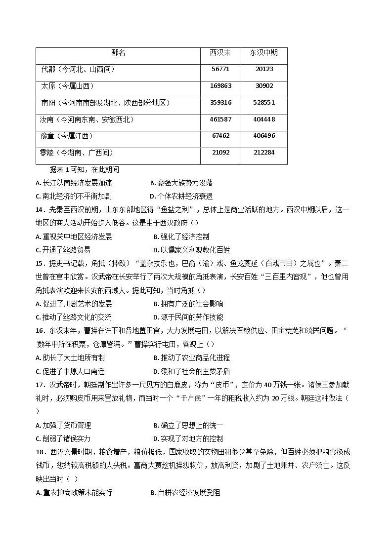 山东省聊城市第二中学2024-2025学年高一上学期第一次月考历史试题(含解析)第3页