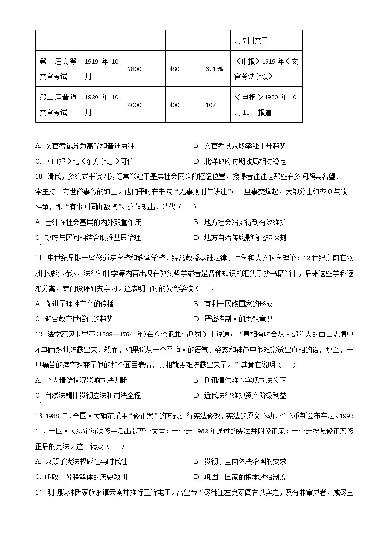 湖南省衡阳市衡阳县第一中学2024-2025学年高二上学期期中历史试题无答案第3页