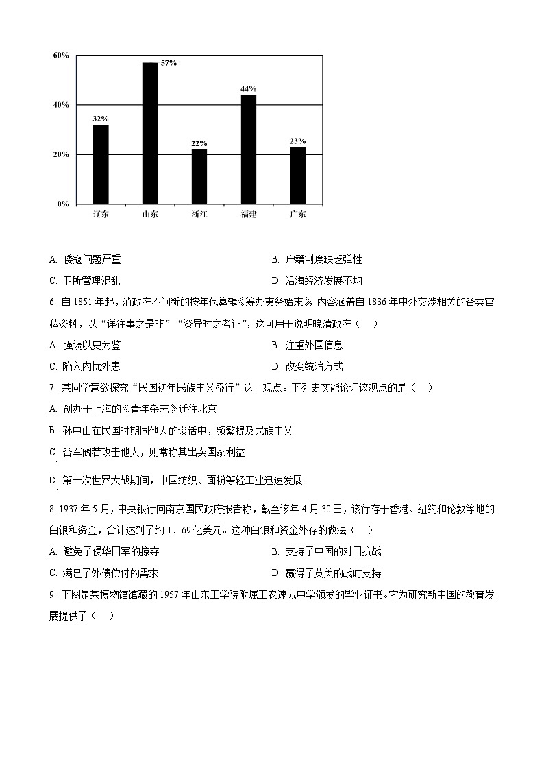 2024年高考真题——历史（福建卷）试卷（Word版附答案）02