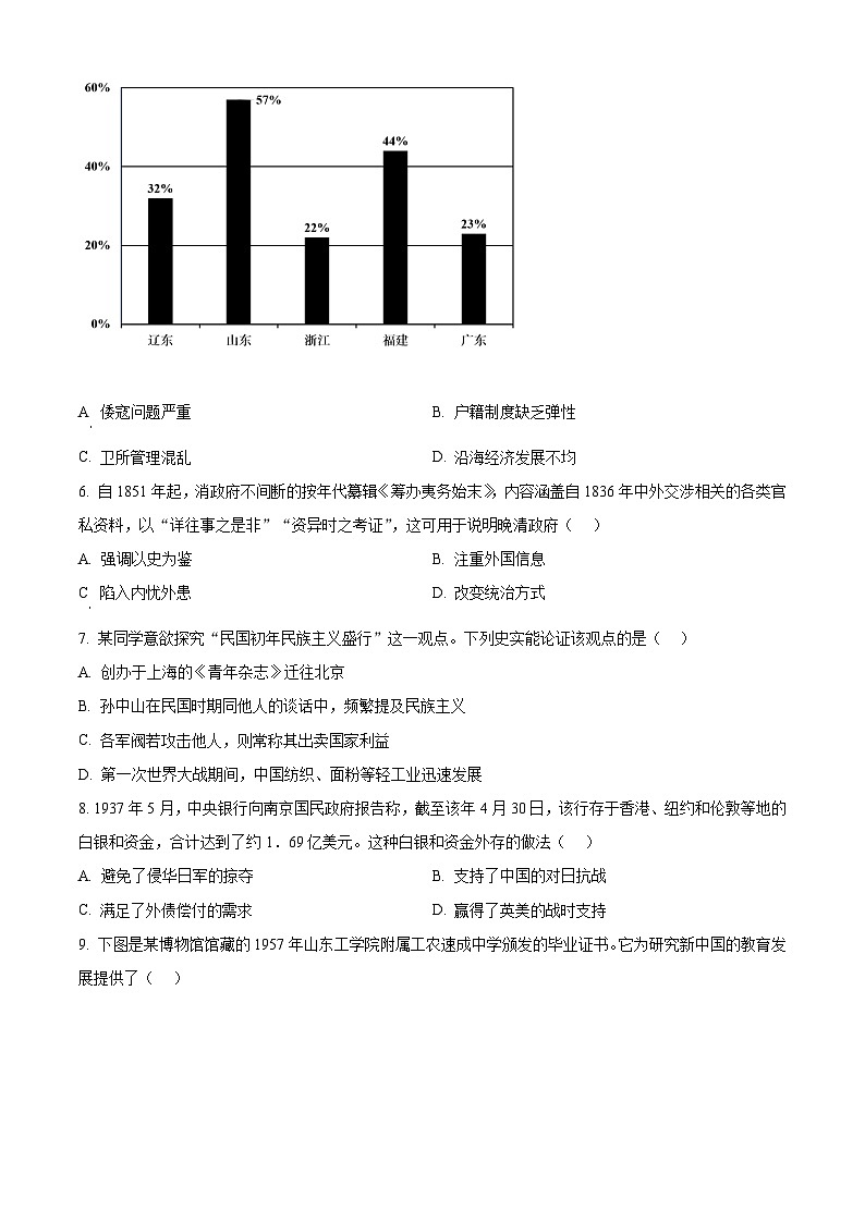 2024年高考真题——历史（福建卷）试卷（Word版附解析）02
