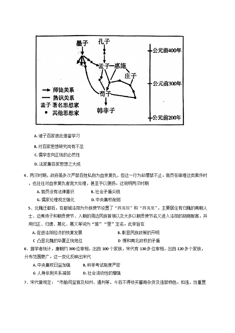 北京市第十五中学2024-2025学年高三上学期期中考试历史试卷（Word版附答案）第2页