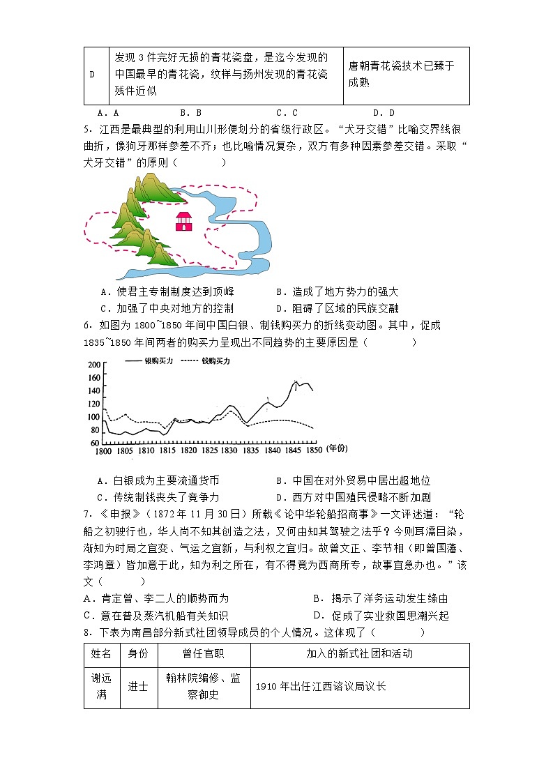 山东省济南市山东师范大学附属中学2024-2025学年高三上学期期中考试历史试题(含解析)第2页