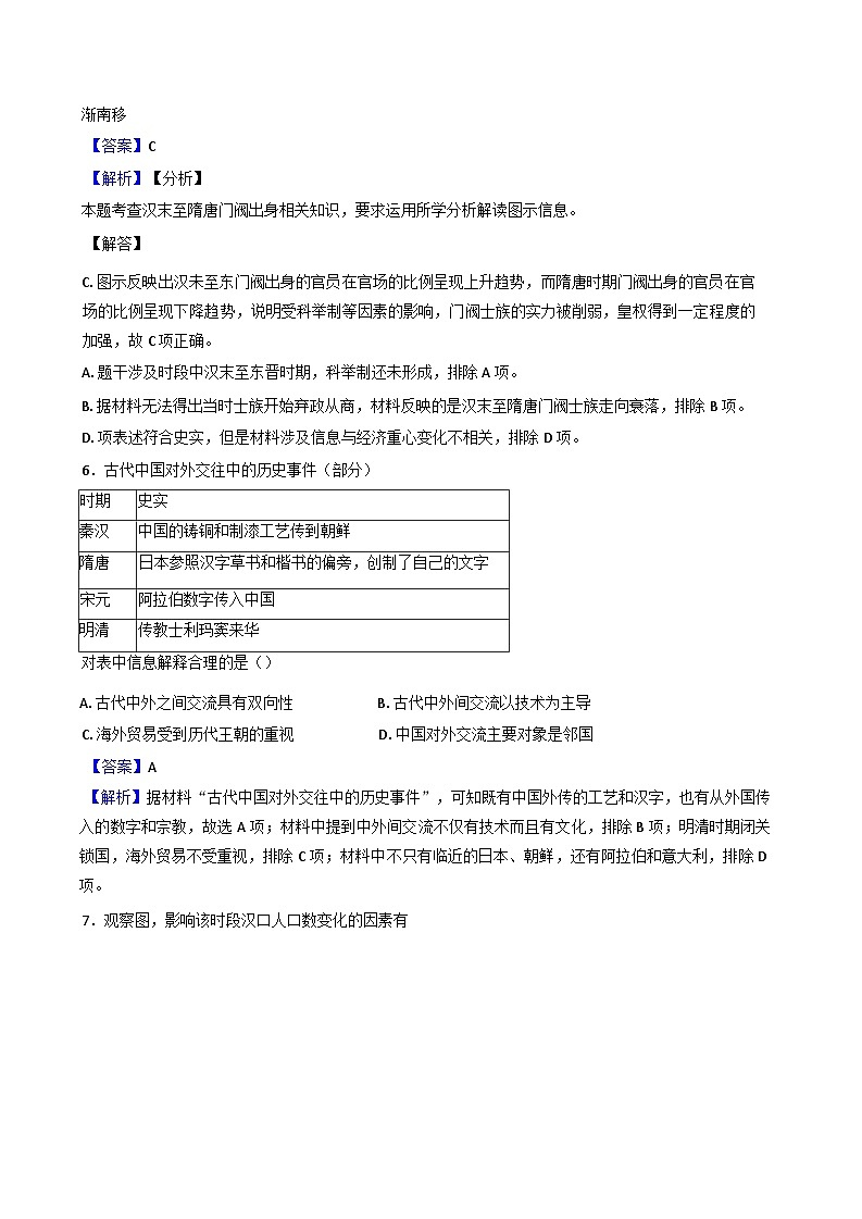 浙江省台州市2024-2025学年高二上学期期中联考历史试题(含解析)第3页