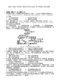 广西壮族自治区钦州市灵山县2024-2025学年高三上学期11月月考历史试题