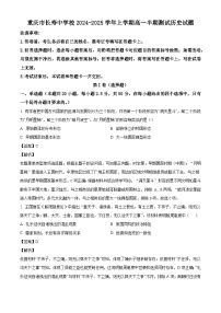 重庆市长寿中学校2024-2025学年高一上学期期中考试历史试题（解析版）