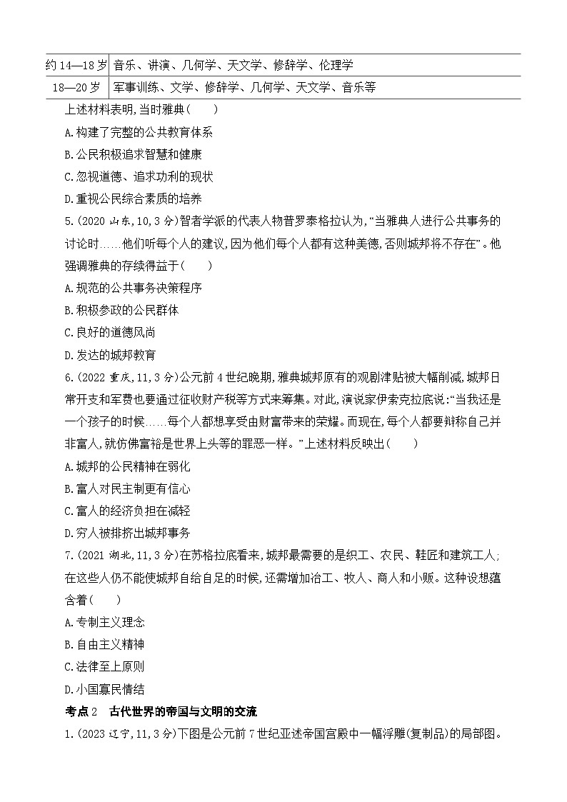 2025新教材历史高考第一轮基础练习--第八单元古代文明的产生、发展与中古时期的世界（含答案）第2页