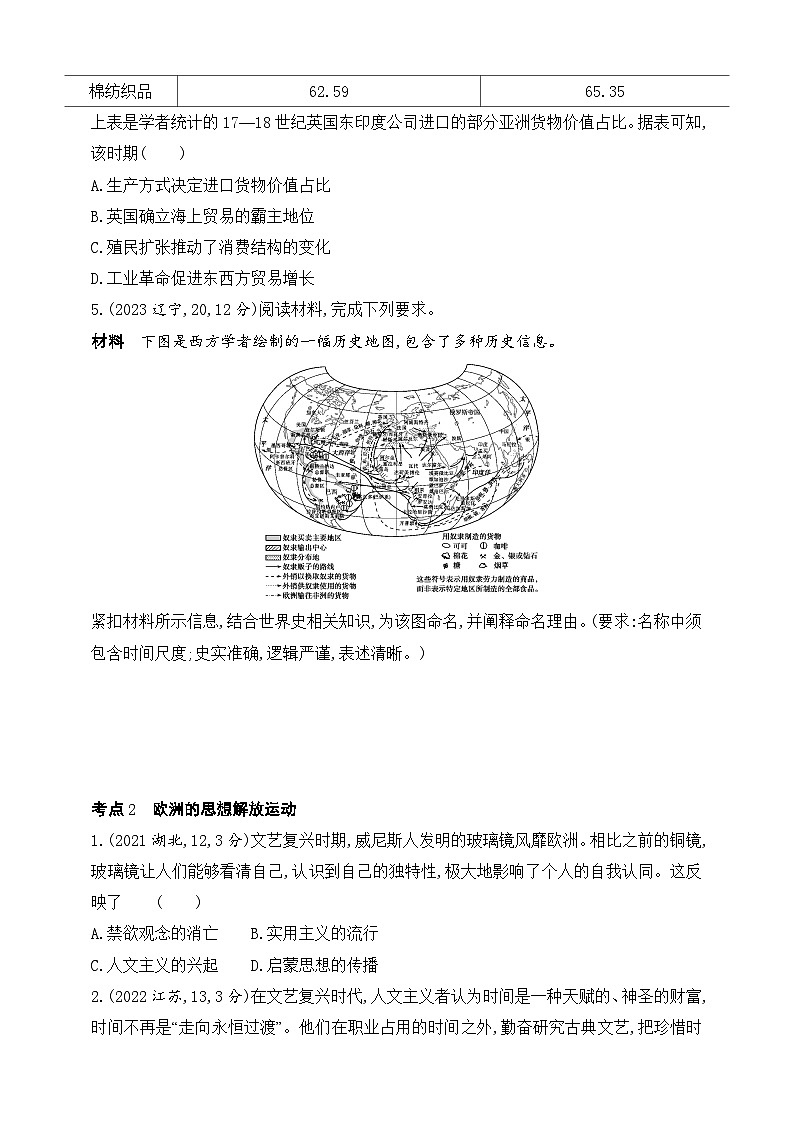 2025新教材历史高考第一轮基础练习--第九单元走向整体的世界与资本主义制度的确立（含答案）第2页