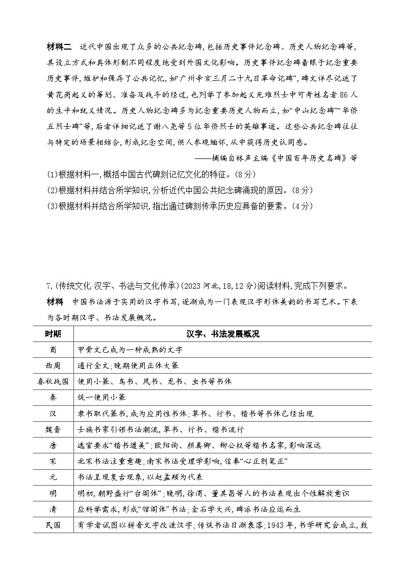 2025新教材历史高考第一轮基础练习--第二十一单元文化的传承与保护（含答案）第3页