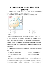 浙江省嘉兴市八校联盟2023-2024学年高一上学期期中历史试卷（解析版）