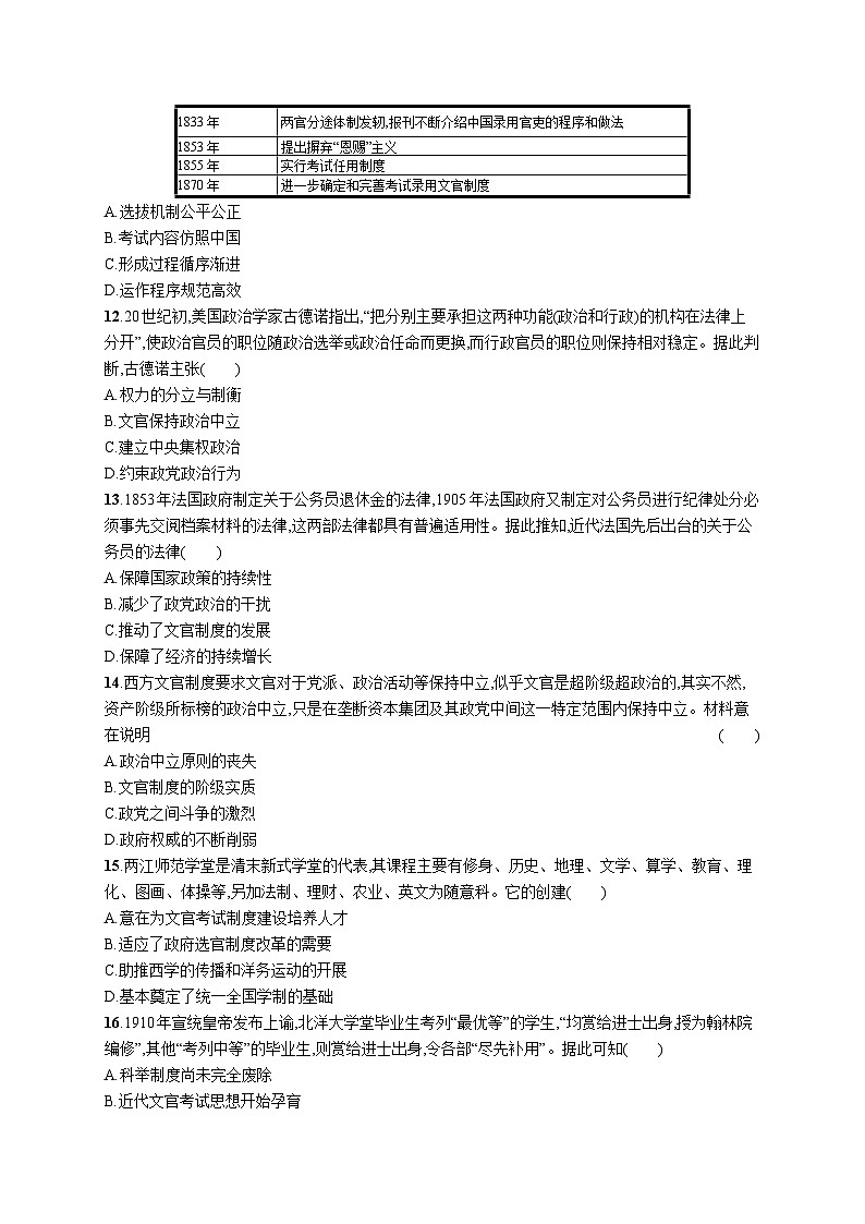 2024-2025学年统编版高二历史选择性必修1第2单元测评练习第3页