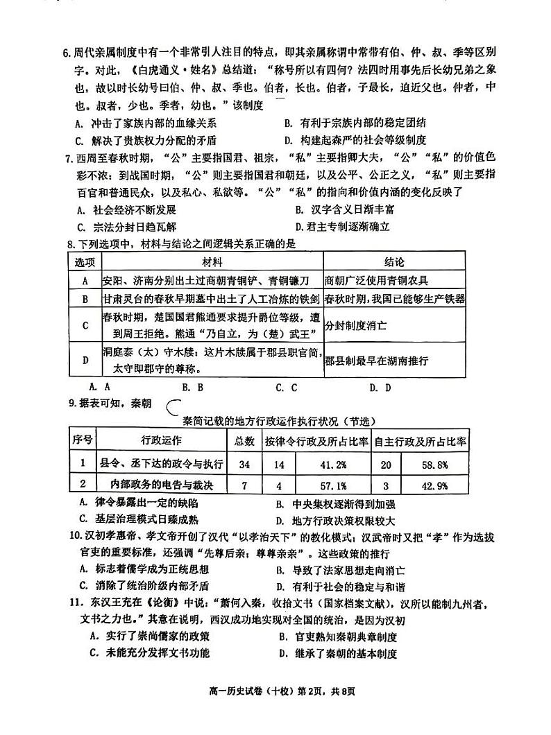 历史试卷第2页