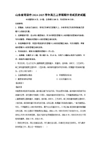 山东省菏泽市2024-2025学年高三上学期期中考试历史试卷(解析版)