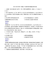 安徽省临泉田家炳实验中学2024-2025学年高一上学期期中考试历史试题（解析版）