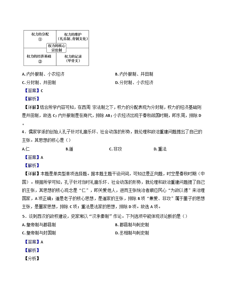 安徽省临泉田家炳实验中学2024-2025学年高一上学期期中考试历史试题（解析版）第2页
