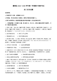 江苏省连云港市灌南县2024-2025学年高二上学期11月期中考试历史试题(无答案)