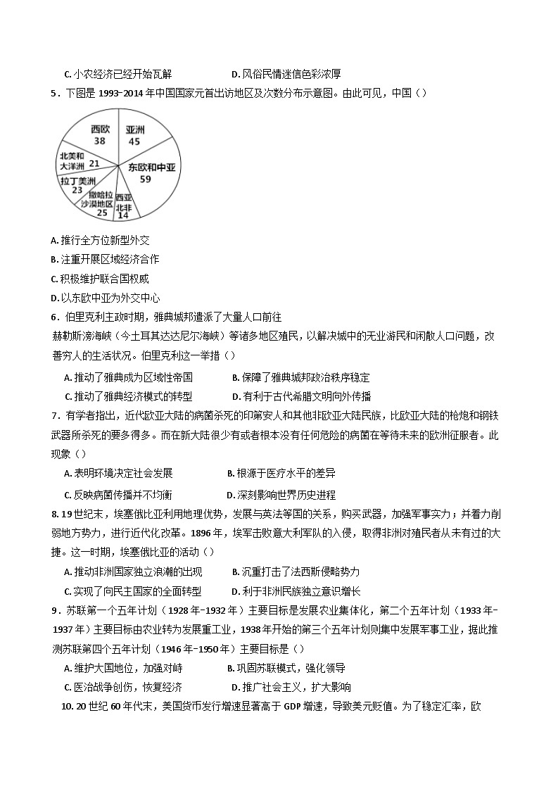 江西省丰城中学2024-2025学年高二上学期11月期中历史试题(含解析)02