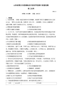 山东省泰安市肥城海亮外国语学校2024-2025学年高二上学期期中检测历史试卷