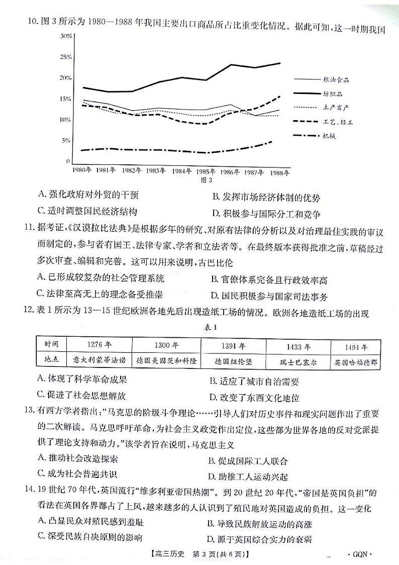 2025届甘肃青海宁夏金太阳百校联考高三上学期11月考-历史试卷+答案第3页