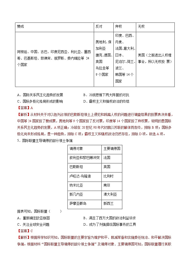 高考热点08 从巴以冲突看国家安全与民族关系（练习）（解析版）第3页