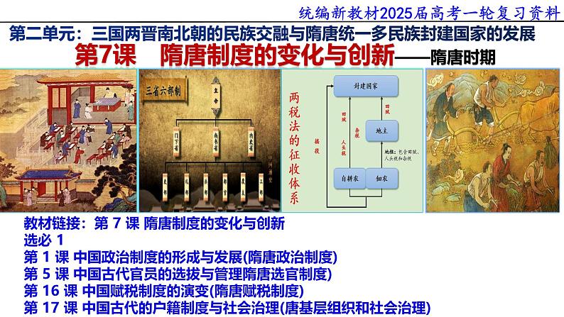第7课 隋唐制度的变化与创新一轮复习 课件2025届高三统编版（2019）历史必修 中外历史纲要（上）第1页
