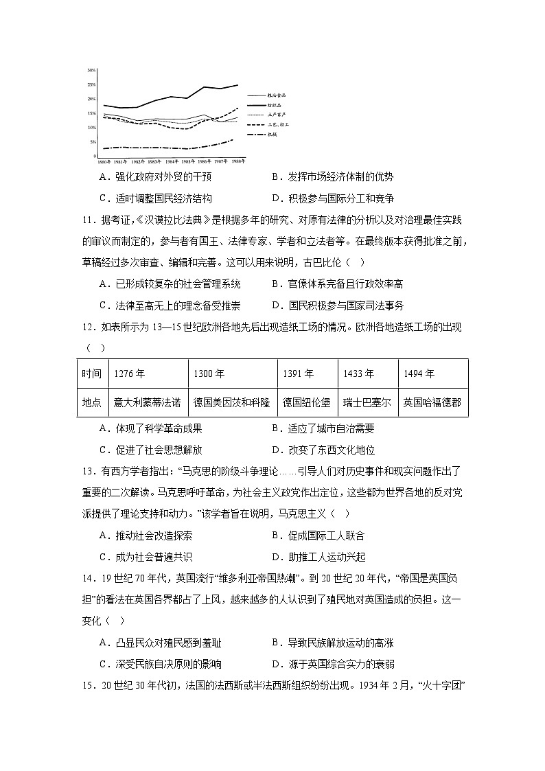 2025届甘肃省靖远县高三上学期第一次全县联考历史试题第3页